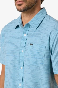 TRVLR Upf Traverse Stripe Standard Woven Shirt Standard Fit Shirt - Stone Blue | O'Neill