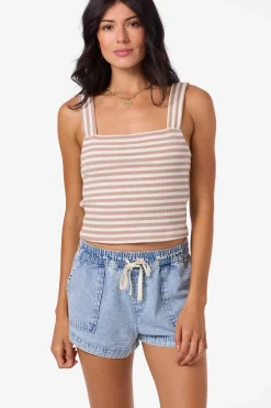 Vanessa Stripe Sleeveless Top - Simply Taupe | O'Neill