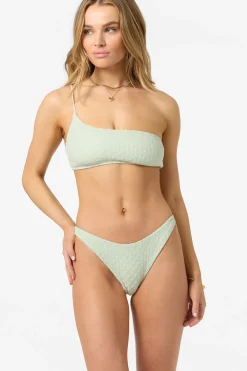 Willow Weave Seal Beach One Shoulder Bandeau Top - Green Lily | O'Neill