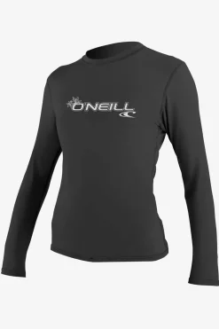 Women's Basic 50+ Long Sleeve Sun Shirt - Black | O'Neill