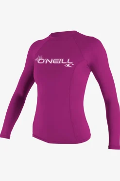 Women's Basic 50+ Long Sleeve Rashguard - Fox Pink | O'Neill