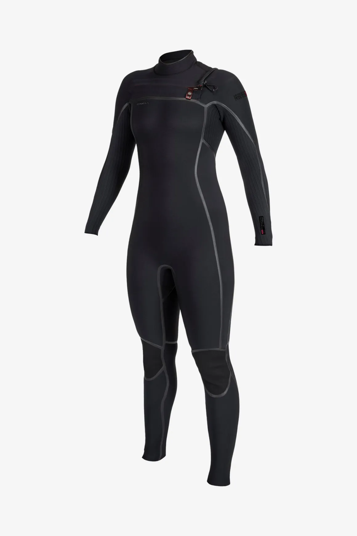 Women's Hyperfreak Fire 4/3MM+ Chest Zip Full Wetsuit - Blk/blk | O'Neill