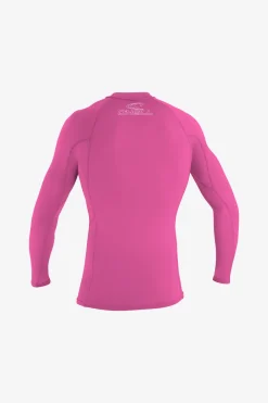 Youth Basic Skins 50+ Long Sleeve Rashguard - Fox Pink | O'Neill